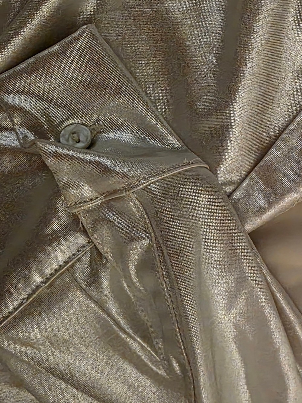 4/$67 Deal! Dex Shiny Metallic Blouse - Light Champagne - Picture 11 of 12